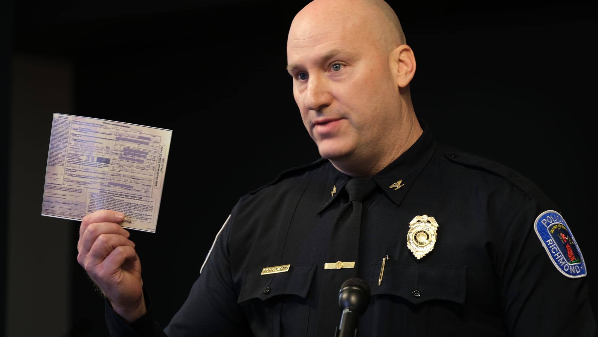 Richmond police chief reveals he got speeding ticket from one of his own officers